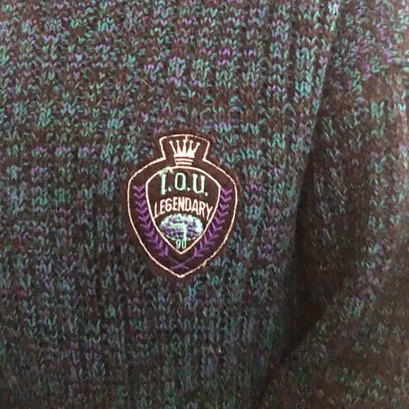 🦚VTG oversized acrylic mock turtleneck sweater - Picture 3 of 7